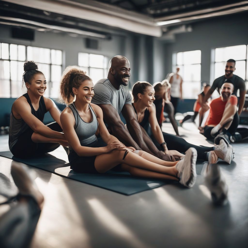 Athletes Stretching